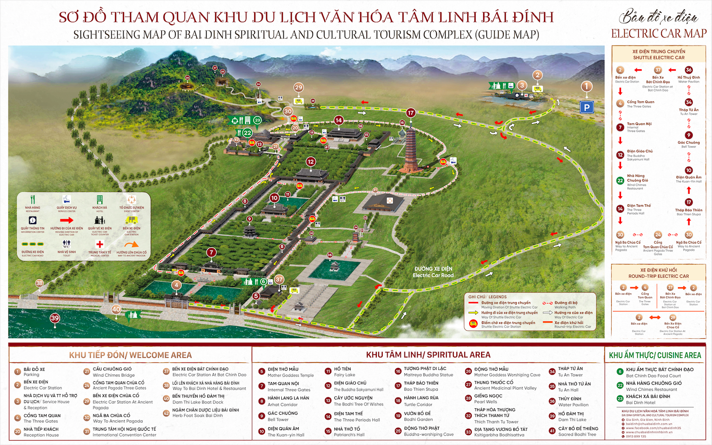 Map of Bai Dinh Spiritual and Cultural Tourism Complex and Important Visiting Tips